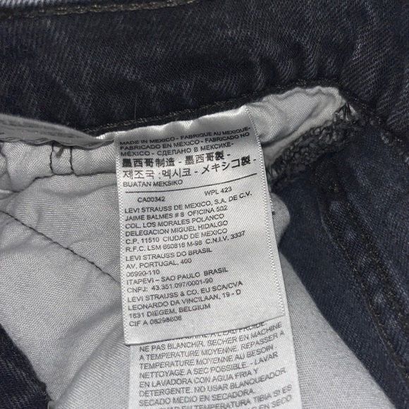 Levi’s Premium 501 Skinny Jeans Black Wash Distressed Knee Raw Hem Button Fly - Picture 6 of 9